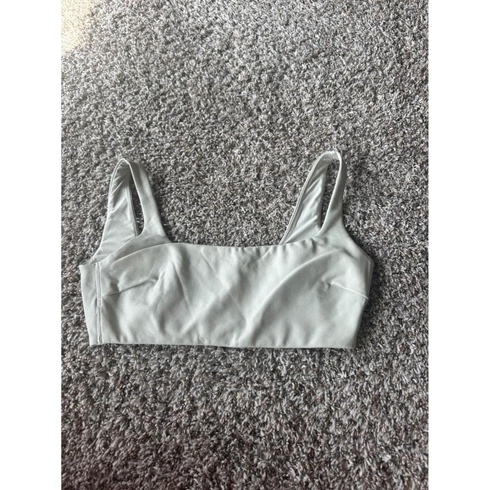 Skims Square Neck Crop Top Cream  Sleeveless Tank Top Casual Basic